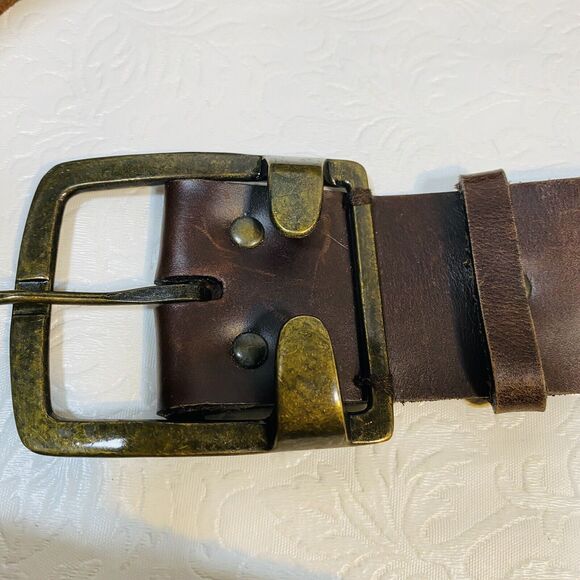Marc Bernstein Handcrafted Brown Leather Belt M main image 11
